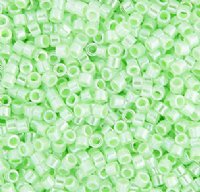 DB-0237 5.2 Grams of 11/0 Crystal Light Green Lined Ceylon Miyuki Delica Beads