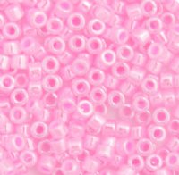 DB-0245 5.2 Grams of 11/0 Crystal Medium Pink Lined Ceylon Miyuki Delica Beads