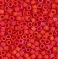 DB-0362 5.2 Grams of 11/0 Opaque Matte Metallic Red Delica Beads