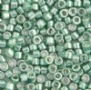 DB-0414 5.2 Grams of 11/0 Opaque Dyed Galvanized Green Moss Delica Beads