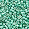 DB-0426 5.2 Grams of 11/0 Opaque Dyed Galvanized Dark Mint Green Delica Beads