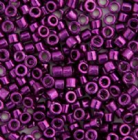 DB-0463 5.2 Grams of 11/0 Nickel Plated Dyed Dark Magenta Delica Beads