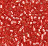 DB-0684 5.2 Grams of 11/0 Semi Matte Silver Lined Red Watermelon Delica Beads
