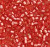 DB-0684 5.2 Grams of 11/0 Semi Matte Silver Lined Red Watermelon Delica Beads