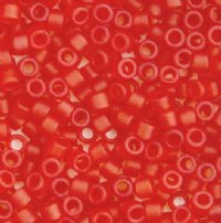 DB-0745 5.2 Grams of 11/0 Matte Transparent Orange Red Miyuki Delica Beads