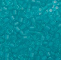 DB-0786 5.2 Grams of 11/0 Matte Transparent Dyed Teal Green Miyuki Delica Beads