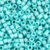 DB-0878 5.2 Grams of 11/0 Opaque Matte Turquoise Green AB Delica Beads