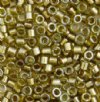DB-0908 5.2 Grams of 11/0 Sparkling Beige Yellow Lined Chartreuse Delica Beads