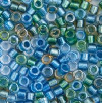 DB-0985 5.2 Grams of 11/0 Sparkling Blue Lined Green Delica Beads