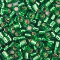 DB10-0046 5.2 Grams of 10/0 Green Silver Lined Delica Beads
