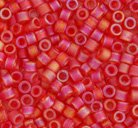 DB10-0856 5.2 Grams of 10/0 Transparent Matte Red AB Delica Beads