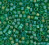 DB10-0858 5.2 Grams of 10/0 Transparent Matte Green AB Delica Beads