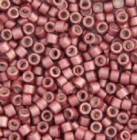 DB-1157 5.2 Grams of 11/0 Semi Matte Dyed Galvanized Pink Berry Delica Beads