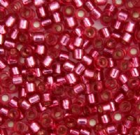 DB-1341 5.2 Grams of 11/0 Silverlined Dyed Medium Rose Pink Miyuki Delica Beads