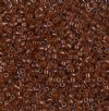 DB-1392 5.2 Grams of 11/0 Dark Topaz Lined Transparent Rootbeer Delica Beads