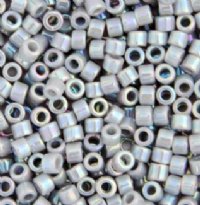 DB-1579 5.2 Grams of 11/0 Opaque Grey Ghost AB Delica Beads 