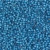 DB-1783 5.2 Grams of 11/0 White Lined Transparent Capri Blue AB Delica Beads