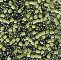 DB-1786 5.2 Grams of 11/0 White Lined Transparent Light Green AB Delica Beads