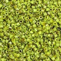 DB-2265 5.2 Grams of 11/0 Opaque Chartreuse Picasso Delica Beads