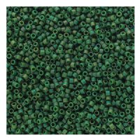 DB-2312 5.2 Grams of 11/0 Opaque Frosted Glazed Matte Rainbow Emerald Green AB Delica Beads