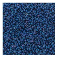 DB-2317 5.2 Grams of 11/0 Opaque Frosted Glazed Matte Rainbow Navy Blue AB Delica Beads