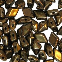 5.5 Grams of 5x8mm Dark Bronze DiamonDuo Two Hole Beads