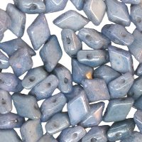 5.5 Grams of 5x8mm Chalk Lumi Blue DiamonDuo Two Hole Beads