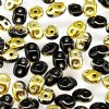 10 Grams Jet Amber Half Coat 2.5x5mm Superduo Beads