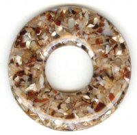 40mm Abalone Shell Donut - Brown Copper