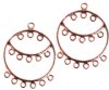 5 Pairs of 35x33mm Round Bright Copper Earrings