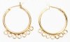 One Pair of 23mm 7 Drop Gold Hoop Earrings