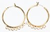 One Pair of 29mm 7 Drop Gold Hoop Earrings