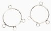 One Pair of 32mm Circular Shaped Rhodium Earring Drops with 3 Rings
