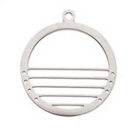 1, 25mm Stainless Steel Beadable Round Pendant