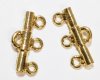 Set of 2, 20x10mm Gold Plated 3-to-1 End Connectors