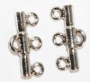 Set of 2, 20x10mm Rhodium Plated 3-to-1 End Connectors
