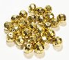 25 10mm Faceted Round Metallic Gold Firepolish Beads