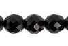 25 10mm Faceted Round Opaque Black Beads