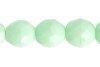25 10mm Faceted Round Opaque Green Glass Beads