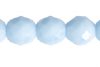 25 10mm Faceted Round Opaque Light Blue Glass Beads
