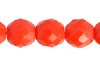 25 10mm Faceted Round Opaque Medium Orange Glass Beads