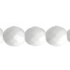 25 10mm Faceted Round Opaque White Glass Beads