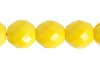 25 10mm Faceted Round Opaque Yellow Glass Beads