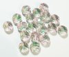 25 10mm Faceted Two Tone Light Green and Light Pink Firepolish Beads