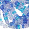 50 3x6mm Faceted Rondelle Beads - Caribbean Blue Mix