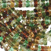 50 3x6mm Faceted Rondelle Beads - Earth Tone Mix