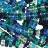 50 3x6mm Faceted Rondelle Beads - Lagoon Mix
