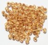 100 4mm Faceted Copperlined Light Topaz Firepolish Beads