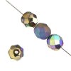 100 4mm Crystal Glitter Amber Shine Faceted Firepolish Beads