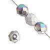 100 4mm Crystal Glitter Silver Shine Faceted Firepolish Beads